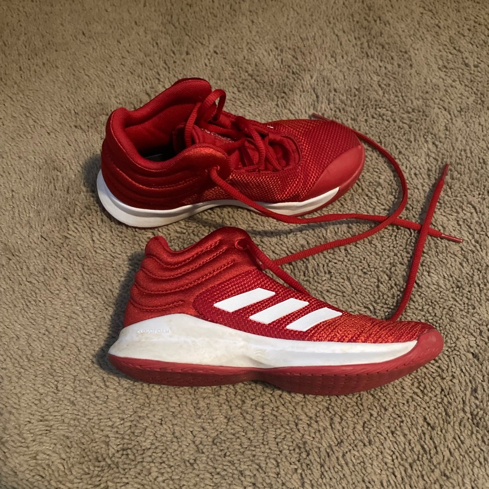 Adidas red high top sneakers size boy’s 1
